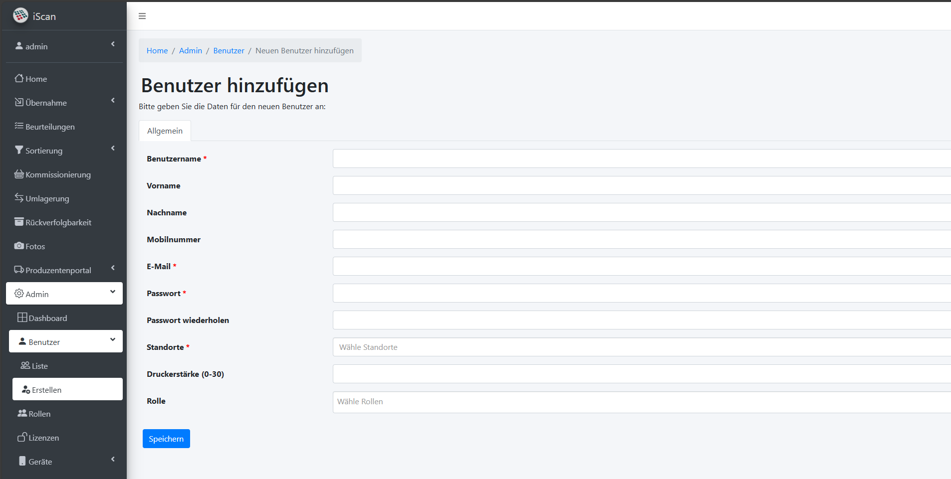 Neuen Benutzer anlegen